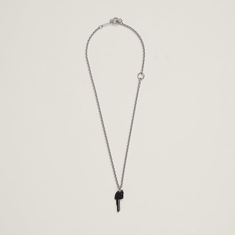 HERMES ネックレス 笛 ブラック 鍵のモチーフがポイント♪】HERMES Cle Cheval ネックレス