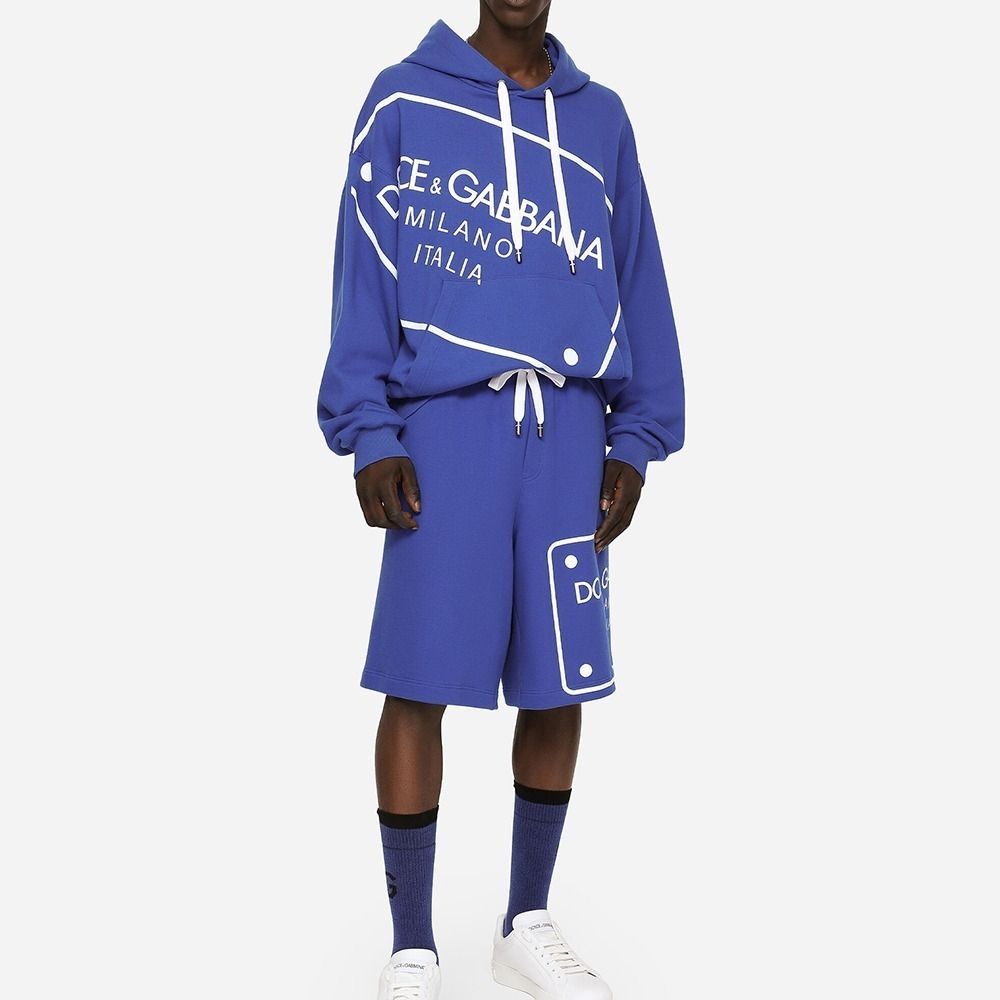 DOLCE&GABBANA ロゴプレートプリント フード付 スウェットパーカ