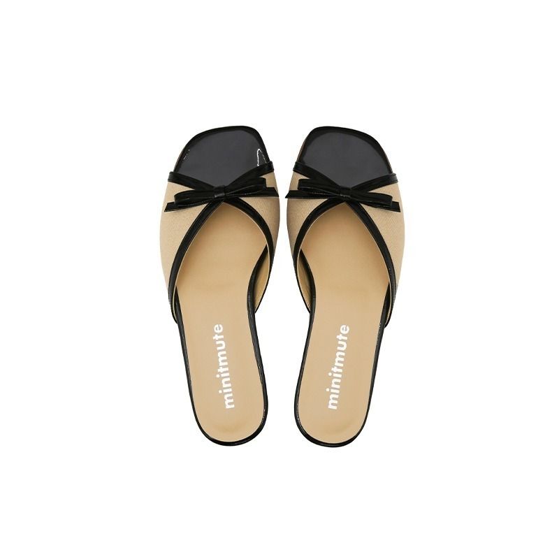 サンダル・ミュール minitmute RIBBON SLIPPER BMY413 minitmute》 RIBBON SLIPPER (minitmute/サンダル・ミュール