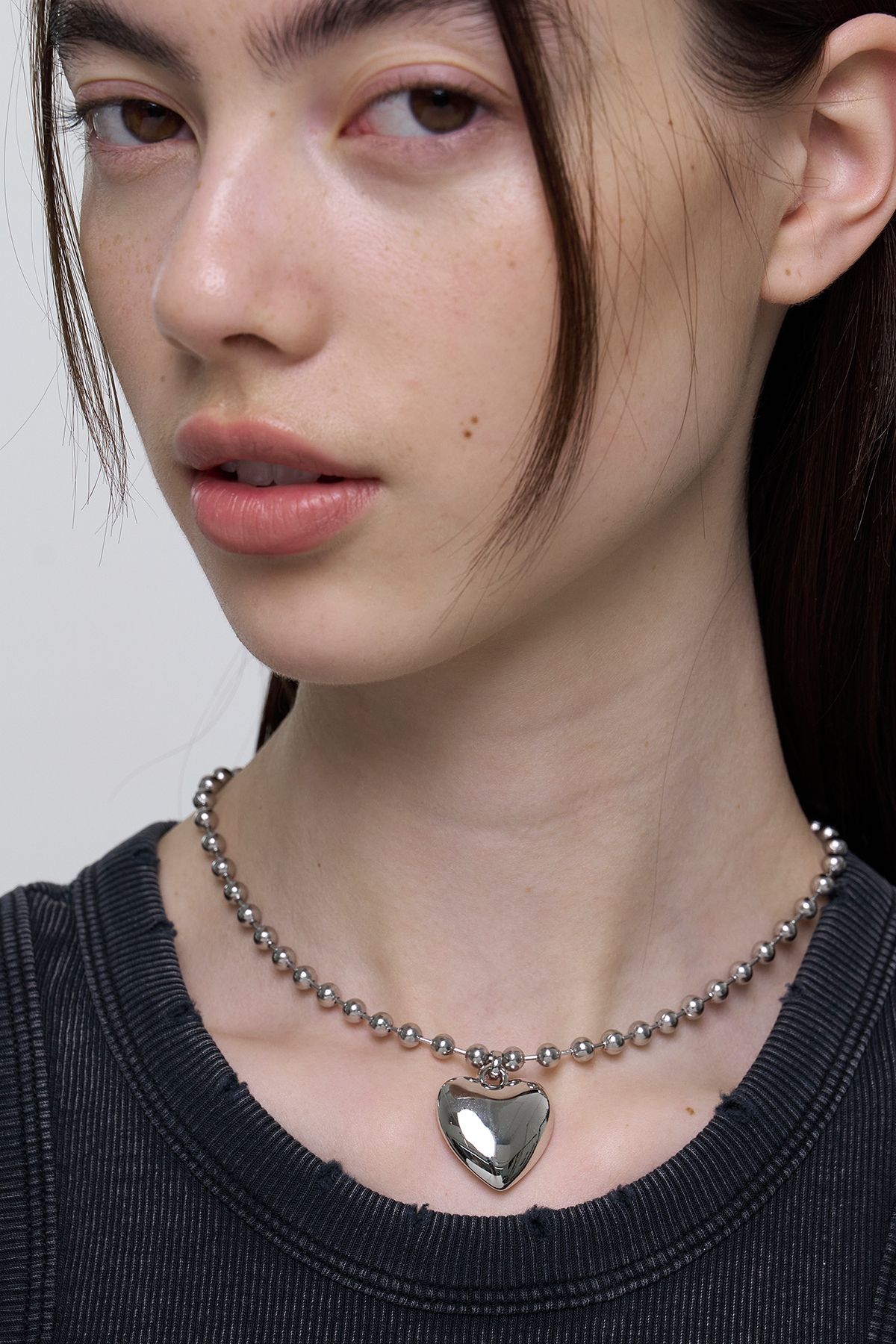 [MONDAY EDITION] heart ball chain necklace_M ネックレス MONDAY EDITION] heart ball chain necklace_M ネックレス