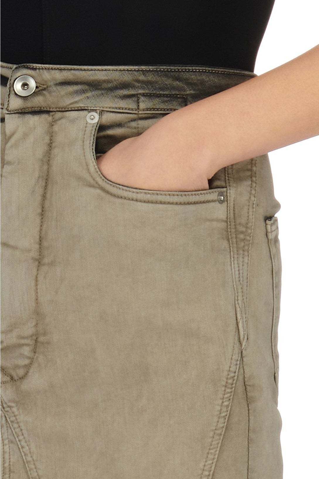 関送込【RICK OWENS】DRKSHDW デニムスカート ブラック 関税込! RICK OWENS DRKSHDW フリンジ デニムスカート (RICK
