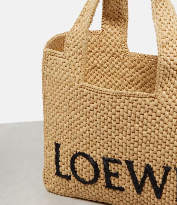 送料・関税込み【LOEWE】スモール ラフィア ロゴ トートバッグ