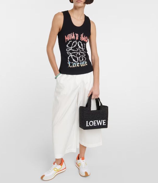 送料・関税込み【LOEWE】スモール ラフィア ロゴ トートバッグ
