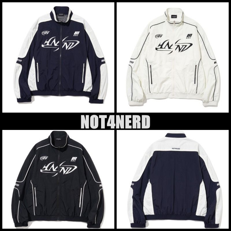 NOT4NERD トライバルロゴナイロンレーシングジャケット
