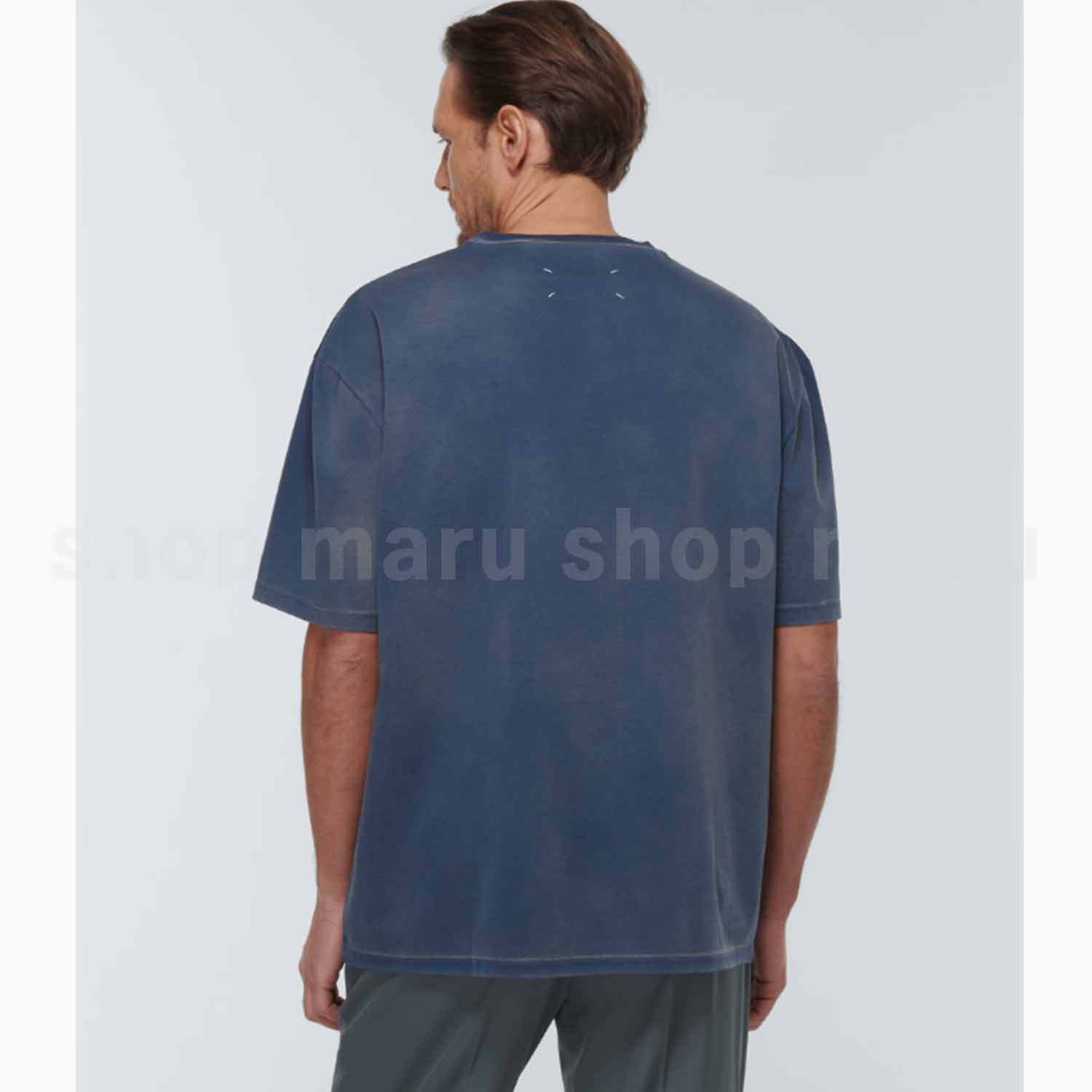 Maison Margiela◇ロゴコットンTシャツ◇ブルー (Maison