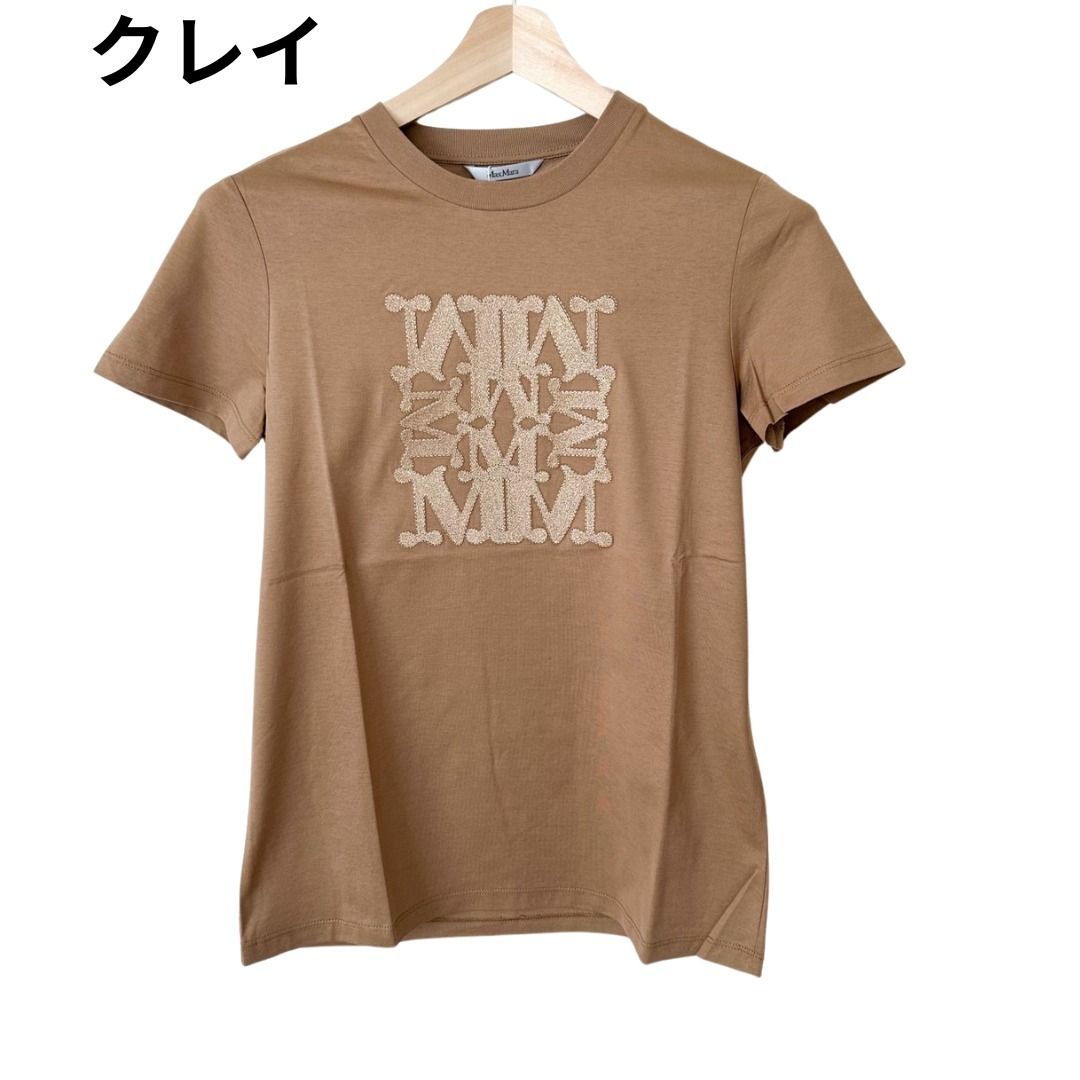 ★国内発送★【MAX MARA】TAVERNA コットン アップリケ Tシャツ MAX MARA >ピュア コットン アップリケ TシャツTAVERNA (Max