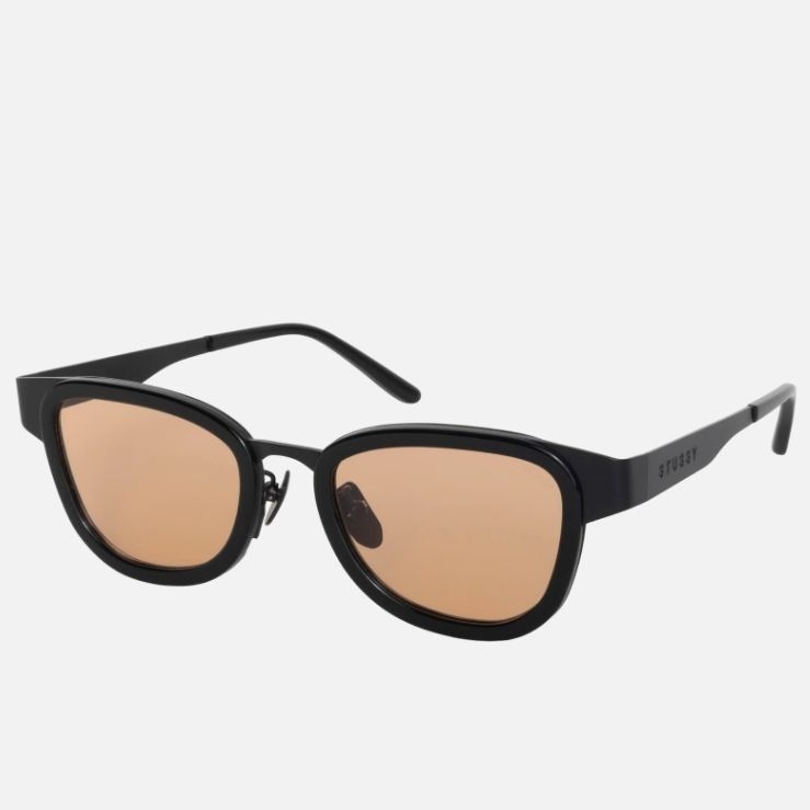 Vidal Sunglasses in black / black / amber – Stüssy Japan