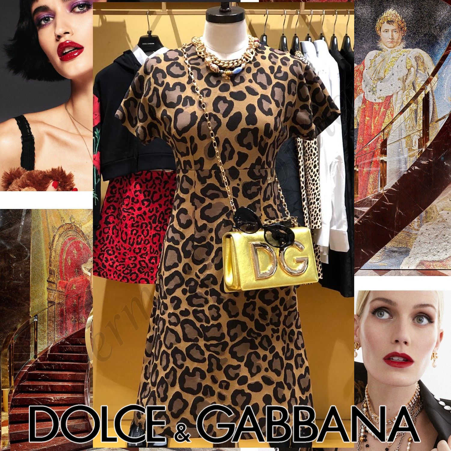 ◆完売前に◆【Dolce&Gabbana】レオパードプリント ワンピース Dolce & Gabbana ヒョウ柄 ワンピース ブラウン (Dolce