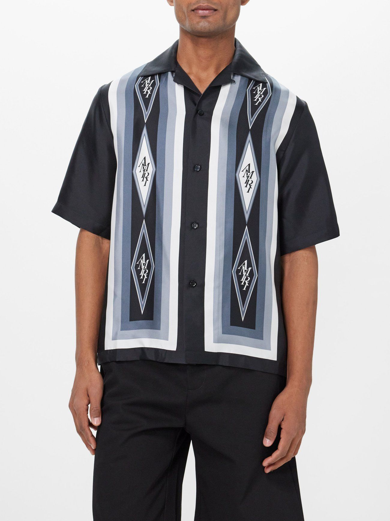 大人気★【AMIRI】Quad 半袖シャツ AMIRI MA Quad シャツ | ブラック | FARFETCH JP