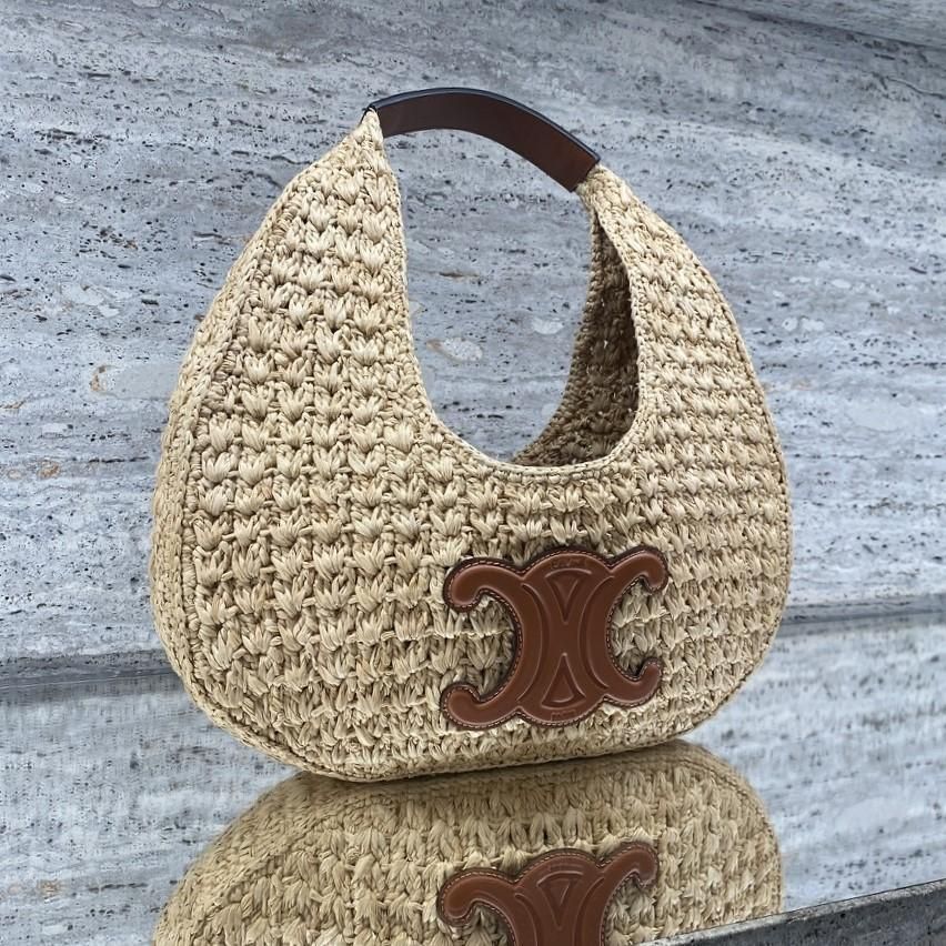 24新作 CELINE クラシック パニエ ホーボー ラフィア (CELINE