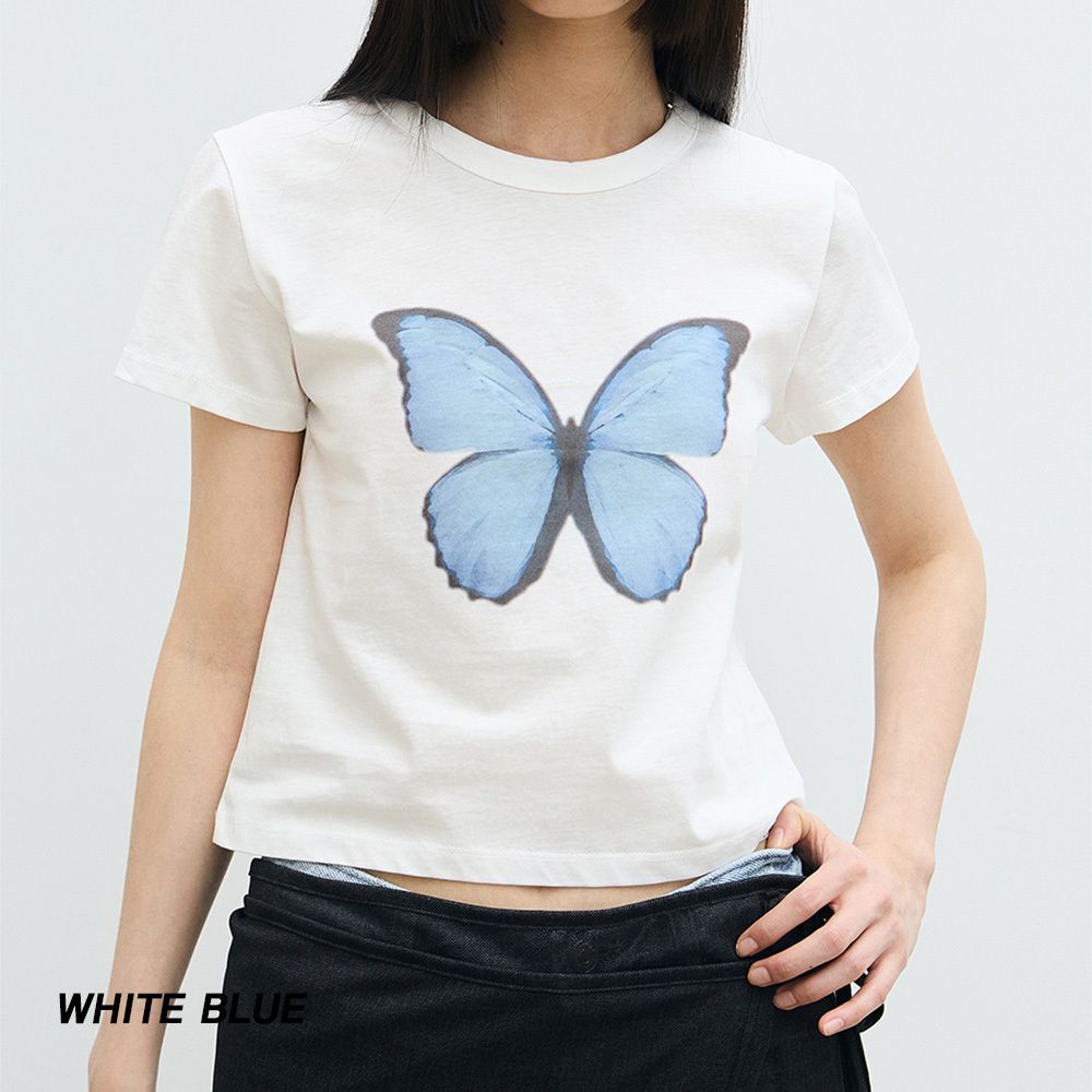 NICK&NICOLE★BUTTERFLY SOFT COLORING CROP TOP★送料・関税込 NICK&NICOLE☆BUTTERFLY SOFT COLORING CROP TOP☆送料・関税込