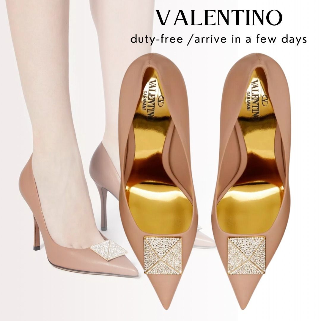 VALENTINO ワンスタッズ エナメル パンプス 100MM