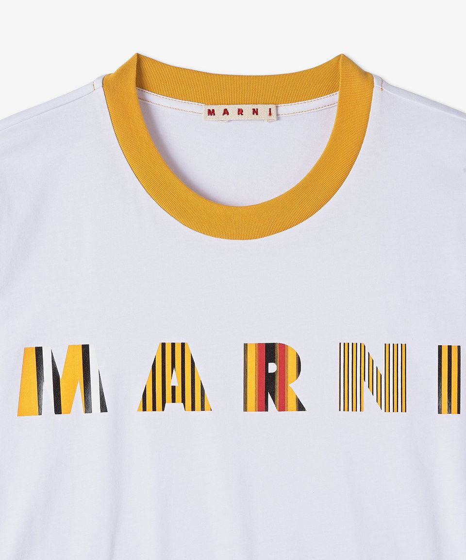 ☆MARNI☆ STRIPE LOGO PRINT SHORT SLEEVE T SHIRT 半袖Tシャツ Marni stripe-print short-sleeved T-shirt | Blue | FARFETCH