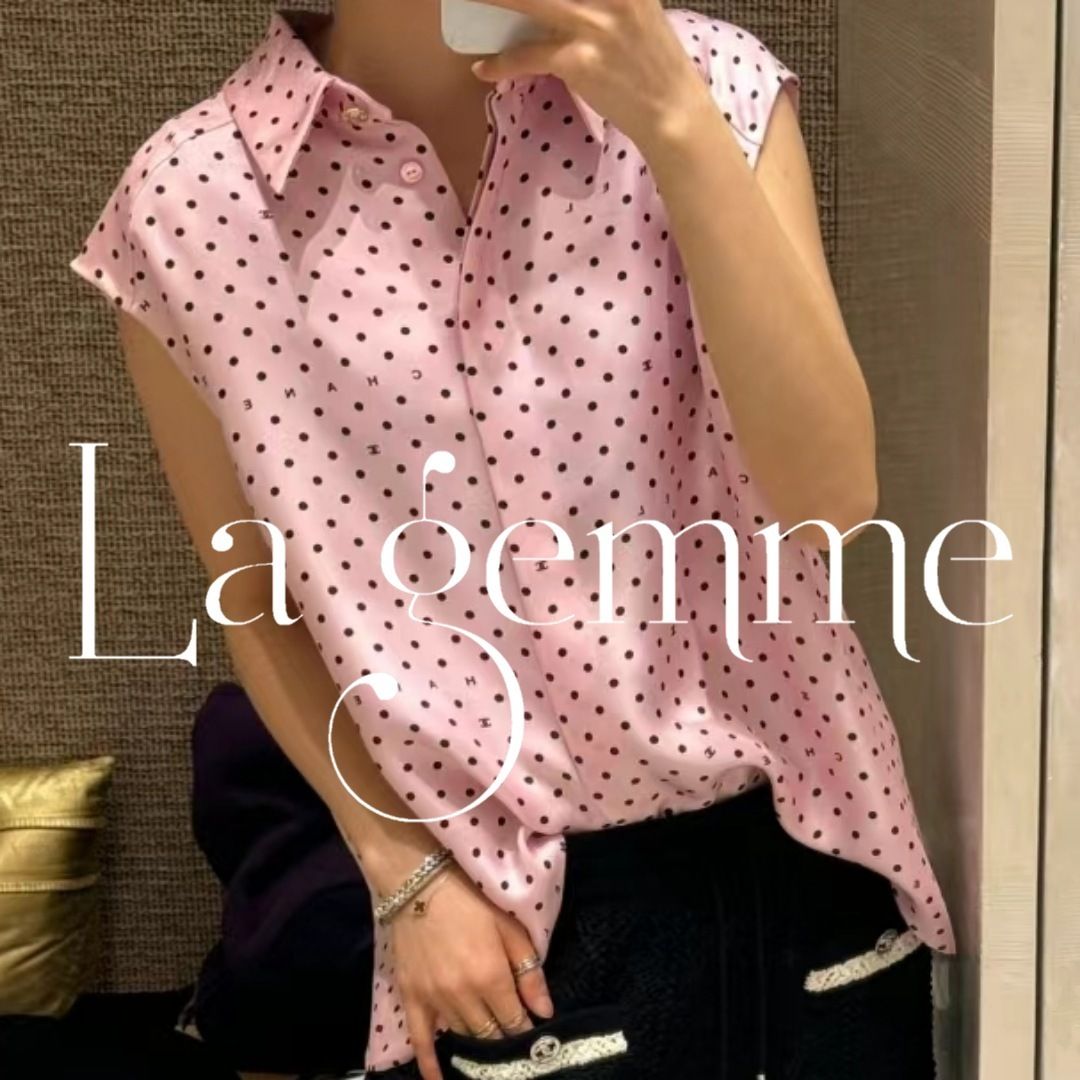 2024SS☆送料無料！【CHANEL シャネル】CCロゴ ブラウス シャツ
