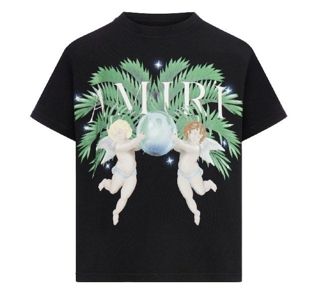 AMIRI】アミリ 'Airbrush cherub' ロゴ 半袖 プリントTシャツ