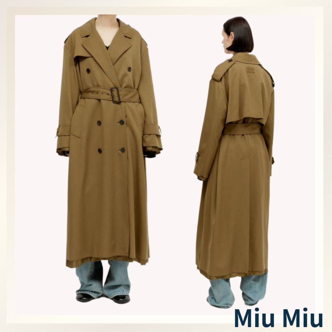 Miu Miu（ミュウミュウ）カーキ ダブルブレストコート