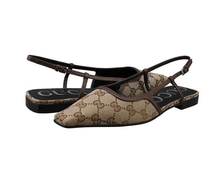 GUCCI】GG スリングバック フラットバレエシューズ (GUCCI
