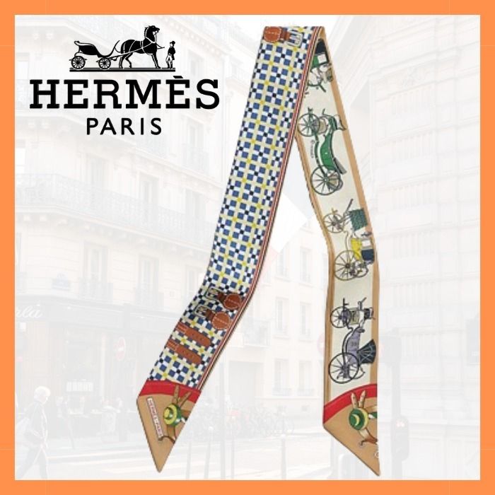 最新のデザイン 日本発送【HERMES】ツイリー 《馬車の変遷》 (HERMES/スカーフ 小物