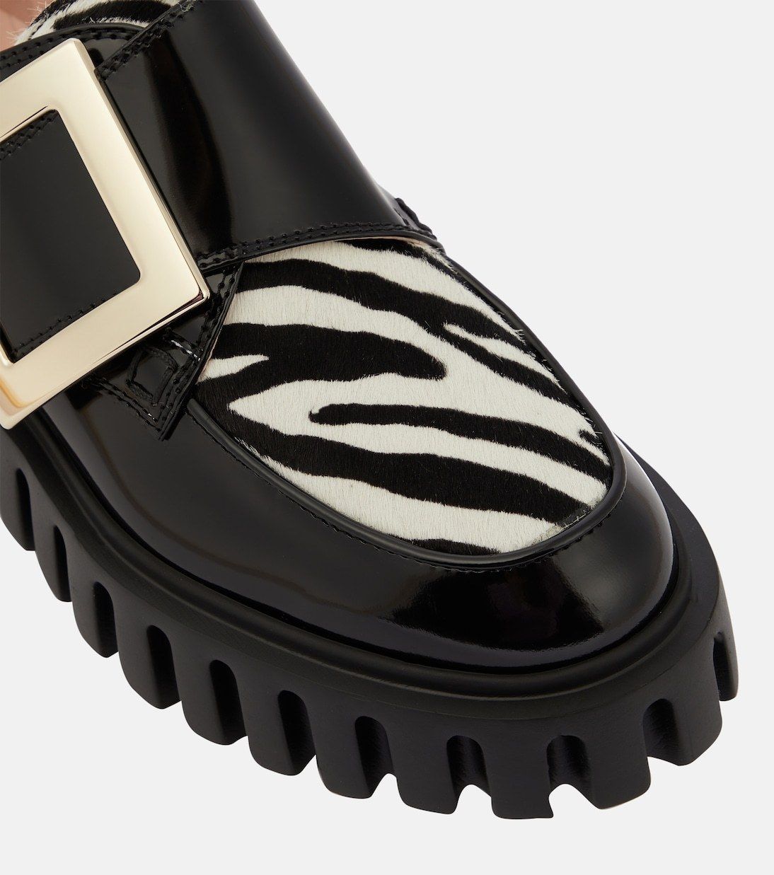 【Roger Vivier】パテントレザープラットフォーム ローファー ブラック Woman ヴィヴ レンジャー パテントレザー ローファー