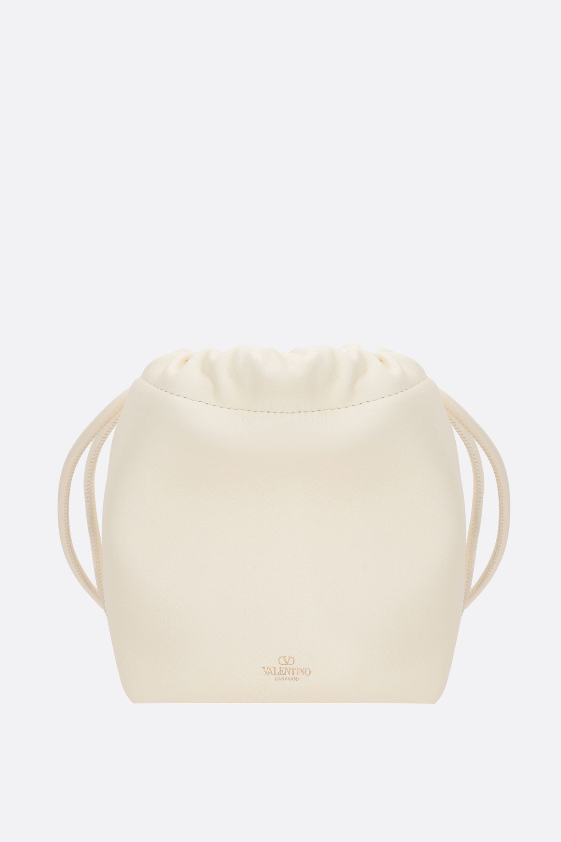 【VALENTINO】Vロゴ プーフ ナッパレザー ポーチ ショルダー 国内発】VALENTINO Vロゴ プーフ レザー ミニ バケットバッグ