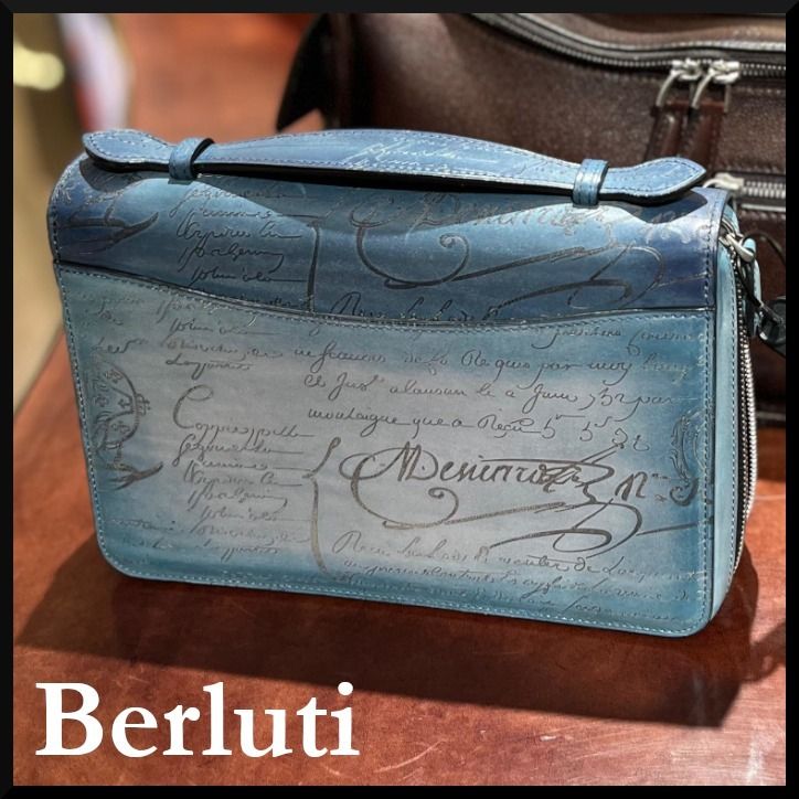 BERLUTI】イタウバ スクリットレザー ロング ジップウォレット