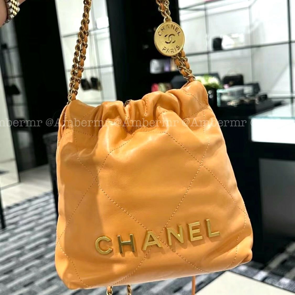 CHANEL シャネル22 ミニハンドバッグ_CCマーク オレンジ (CHANEL