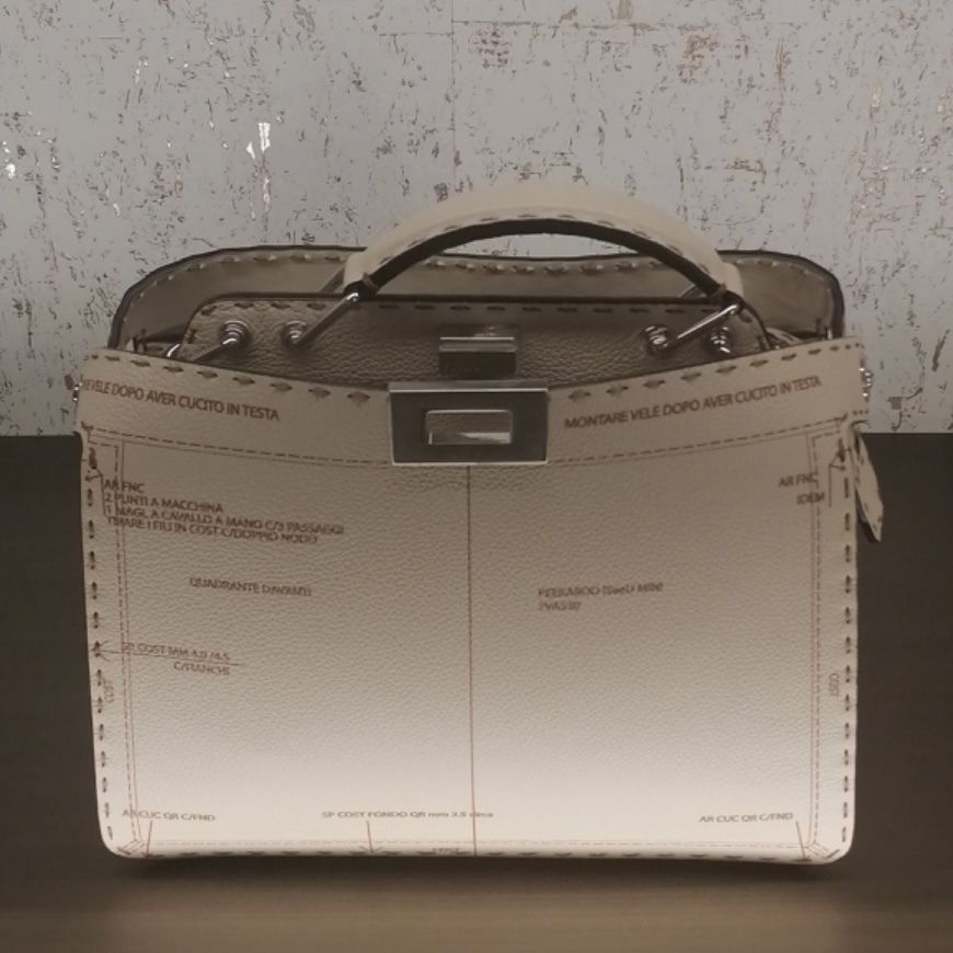 FENDI 最新作 ハンドバッグ ショルダー Peekaboo ISeeU Mini Peekaboo ISeeU Small Leather Blue | Fendi