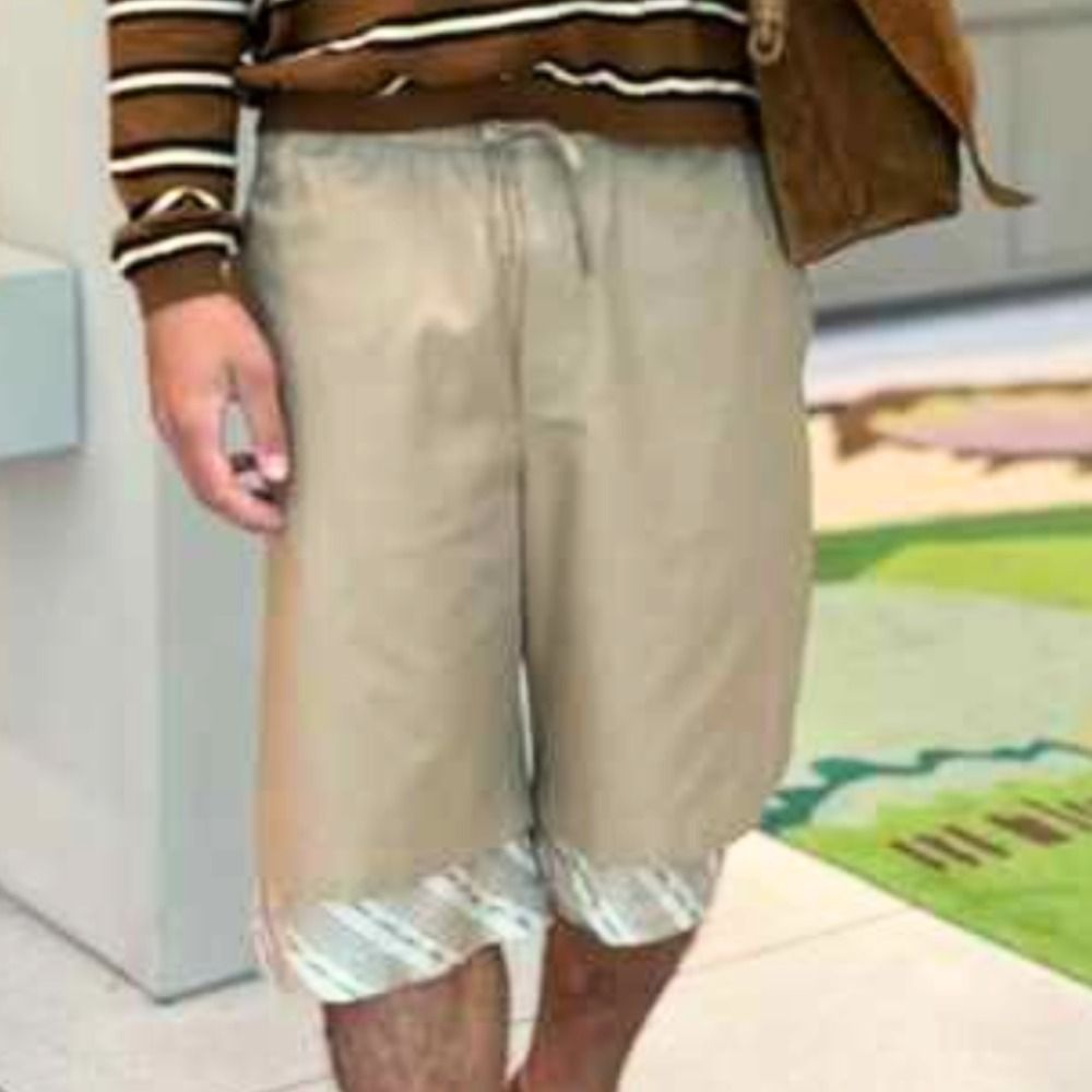 【Loewe】コットンとシルクのギャバジンショートパンツ デイリーに最適》【LOEWE】 コットン&シルクショーツ (LOEWE