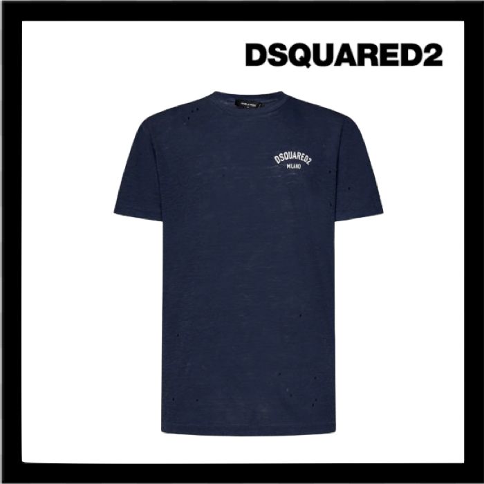 【関税/送料無料】D SQUARED2*ロゴパッチ クルーネック Tシャツ 新着 関税送料込み D SQUARED2 ロゴプリントクルーネックTシャツ