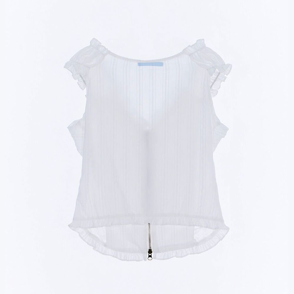 Rose Frantz ♥ Two-way Frill Ribbon Sleeveless/追跡付 MUSINSA | ROSÉ FRANTZ Two-way Frill Ribbon Sleeveless [White]