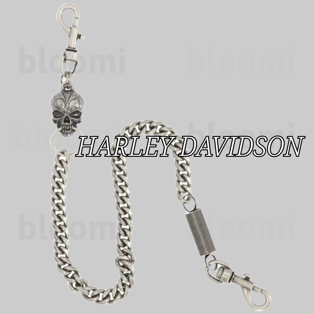 クール★人気【Harley-Davidson】スプリング ウォレットチェーン Harley-Davidson】Skull & Spring ウォレットチェーン (Harley
