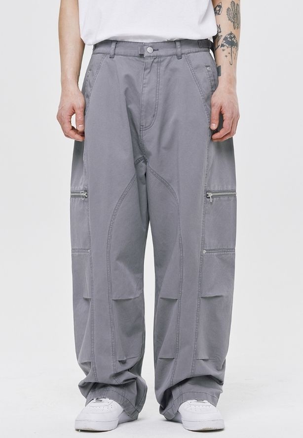 [ROMANTIC CROWN]★24SU★韓国人気★BIKER WASHED WIDE PANTS ROMANTIC CROWN】24SU☆ BIKER WASHED WIDE PANTS (ROMANTIC
