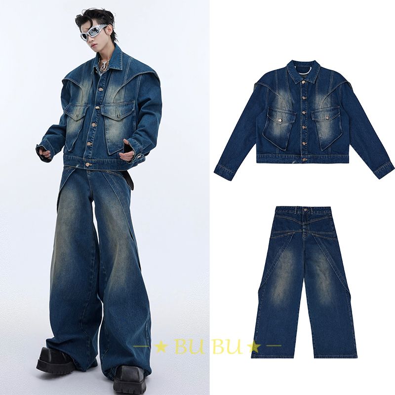 ⭐︎パール付き　デニムジャケット⭐︎ JOSE MOON（ジョゼムーン）の「OVER DENIM JACKET with PEARL