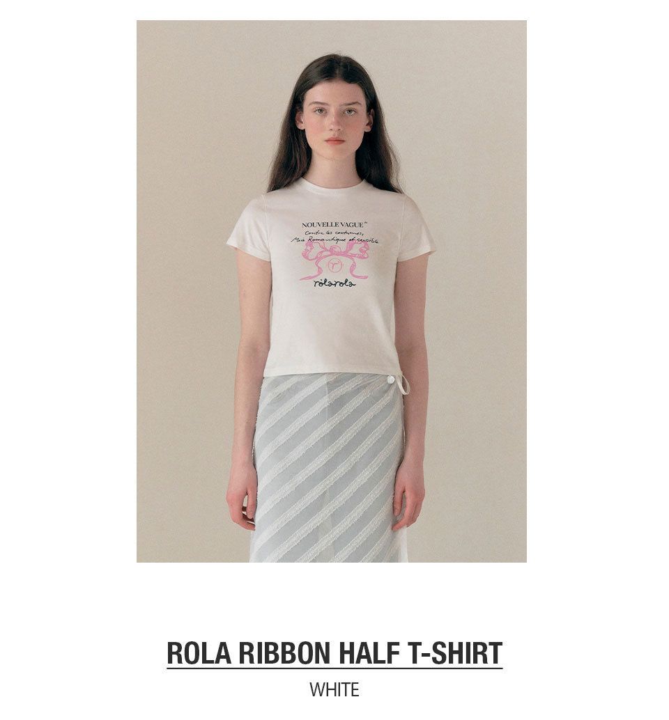 IVE ウォニョン[rolarola]ROLA RIBBON HALF T-SHIRT(送料込) ☆IVE ウォニョン☆rolarola☆送料込☆ROLA RIBBON HALF T-SHIRT