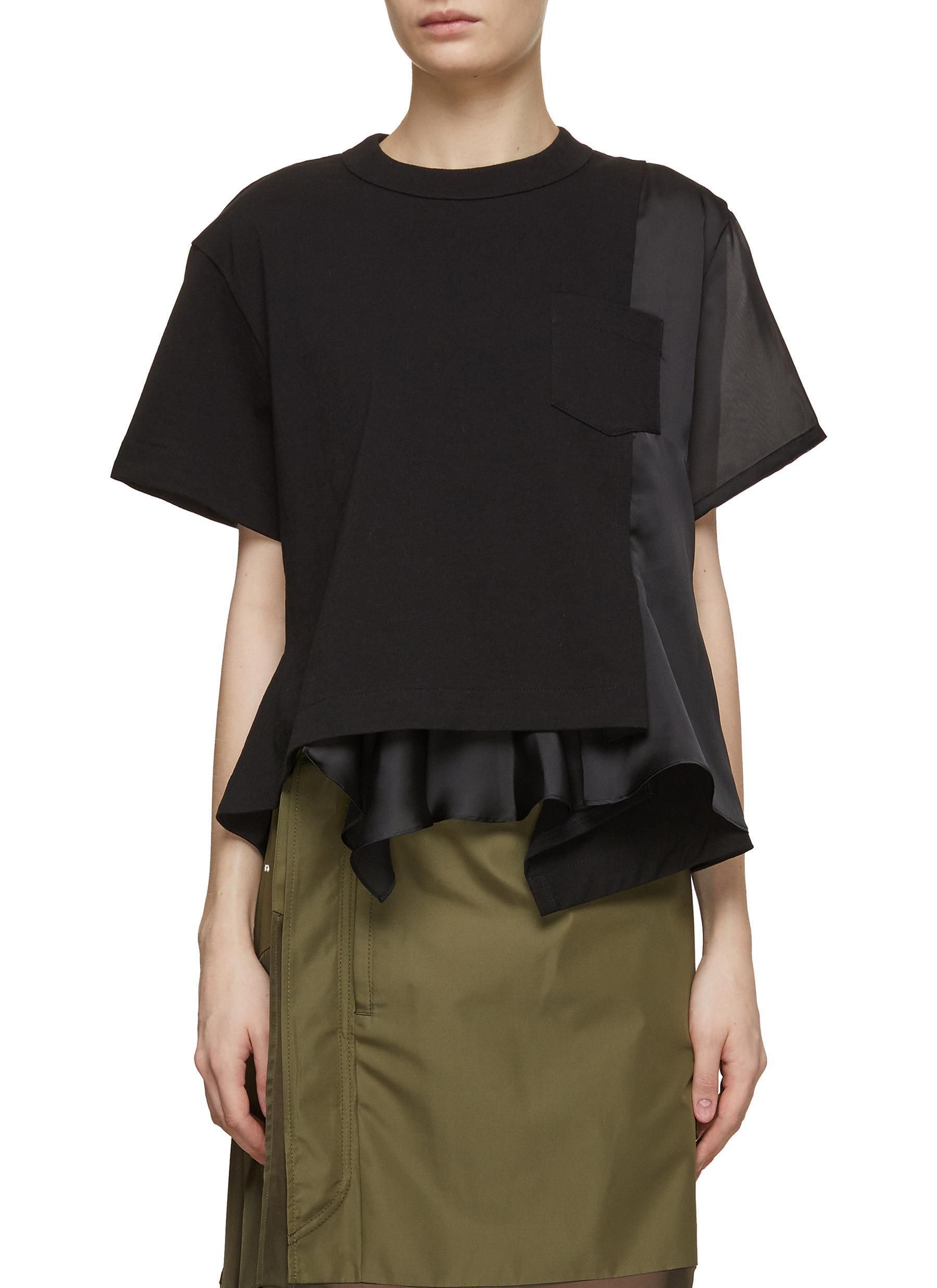 関税・送料込】sacai サテン ジャージ ブレンド Tシャツ (sacai