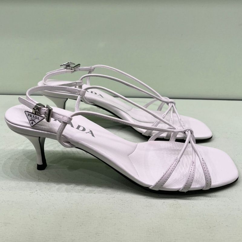 大注目】PRADA◇レザー ストラップサンダル レザーソール ロゴ