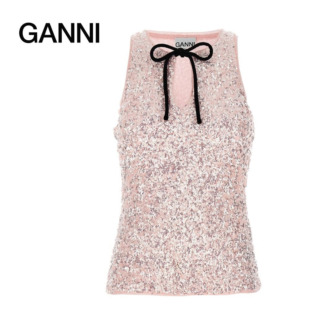 GANNI】 3D スパンコール付き ノースリーブ トップス - メルカリ