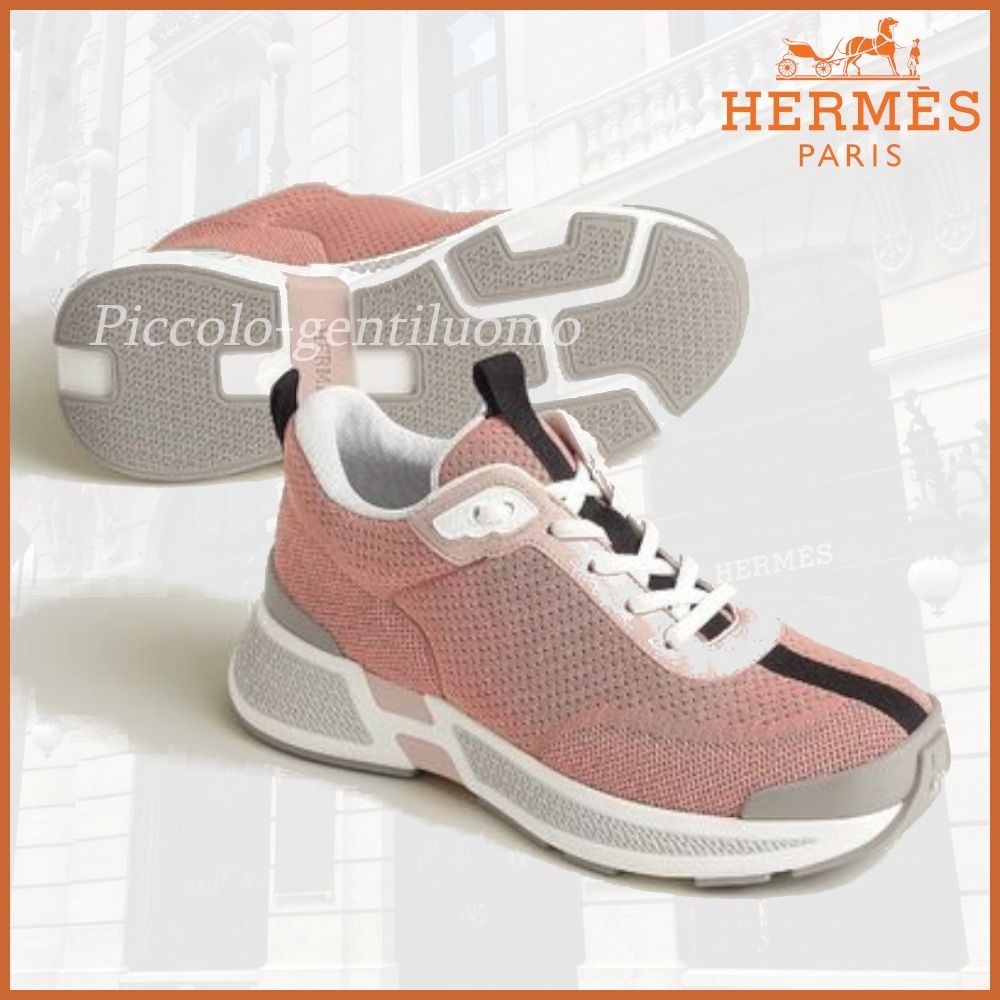 【スポーティでかっこいい☆】HERMES ヒーローズスニーカー ランク N 新品 HERMÈS エルメス スニーカー ヒーローズ オレンジ