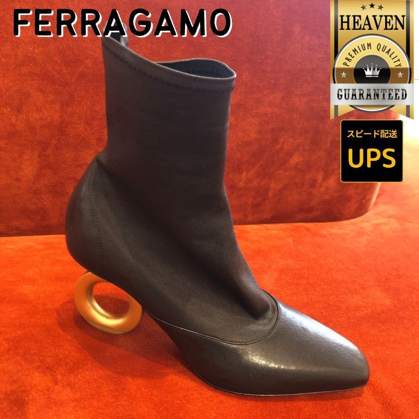 ６万取引突破★UPS速達便利用！【FERRAGAMO★フェラガモ】ZOEY 6万取引突破☆UPS速達便利用！【FERRAGAMO】01F636 ブーツ