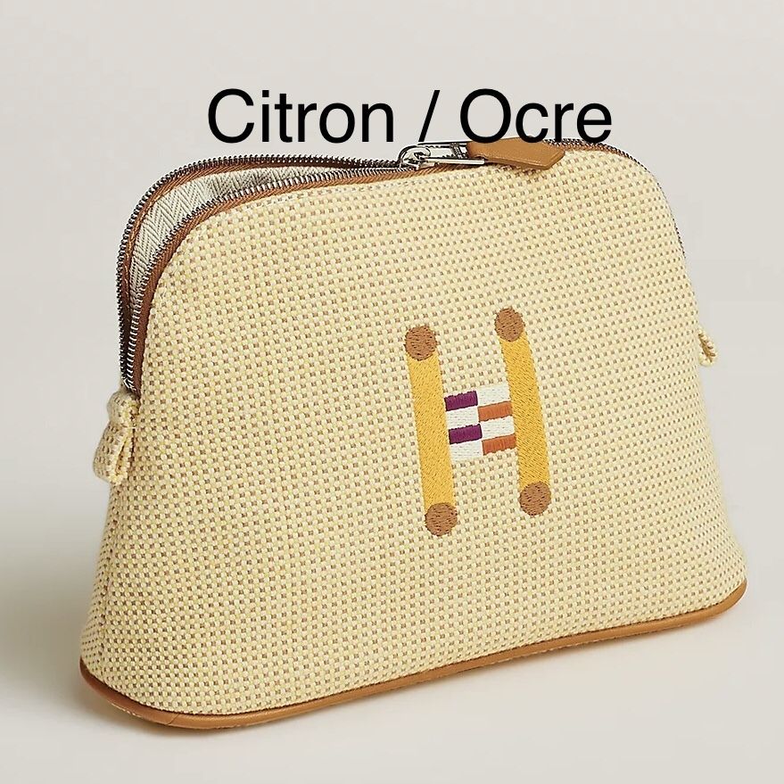 HERMES 新作 マルチポーチ ボリード 綿レザー Bolide Crazy H MM 新作☆HERMES Bolide Crazy H case, mini model (HERMES/ポーチ