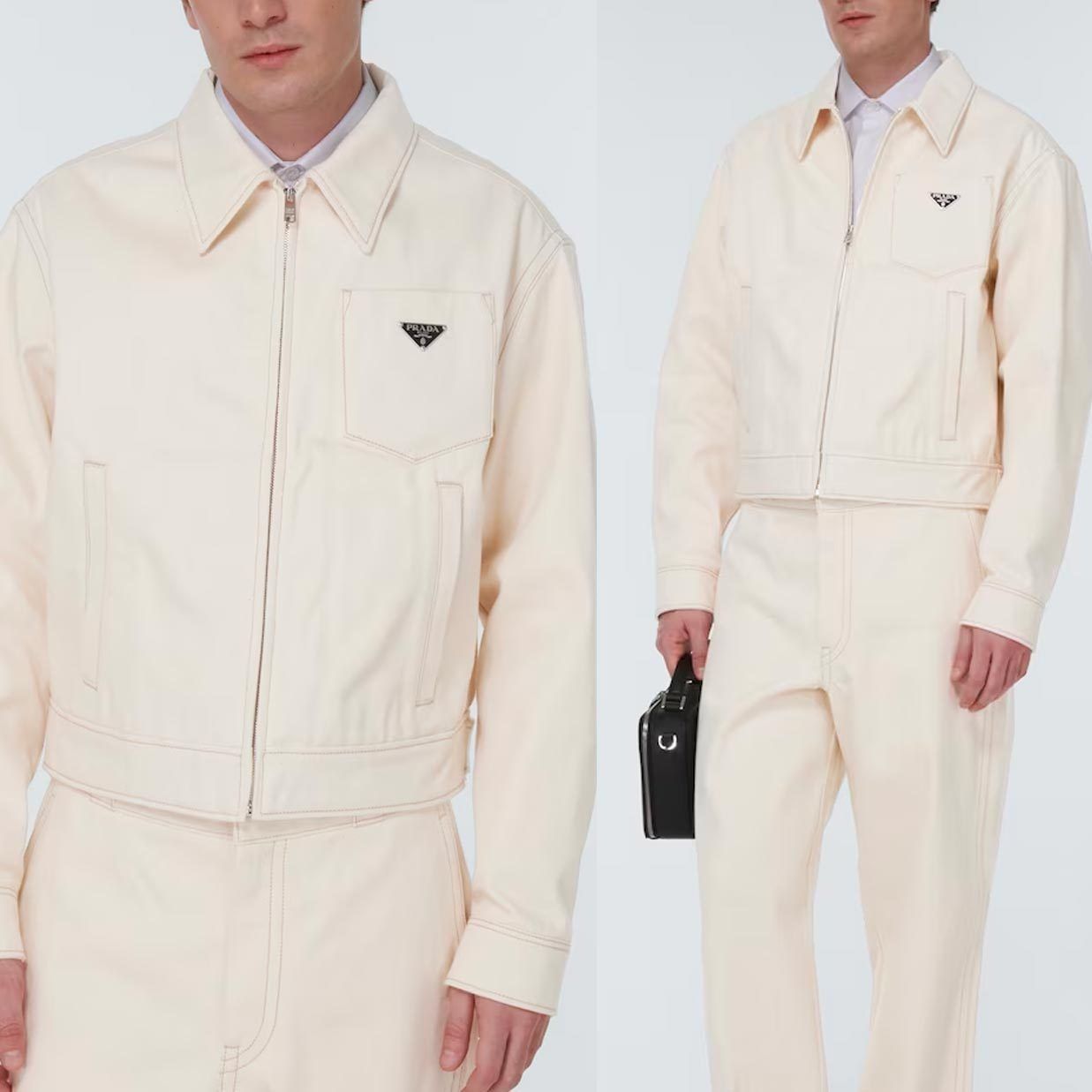 正規品】PRADA MILANOイタリア製/厚手ストレッチ細身ジップ