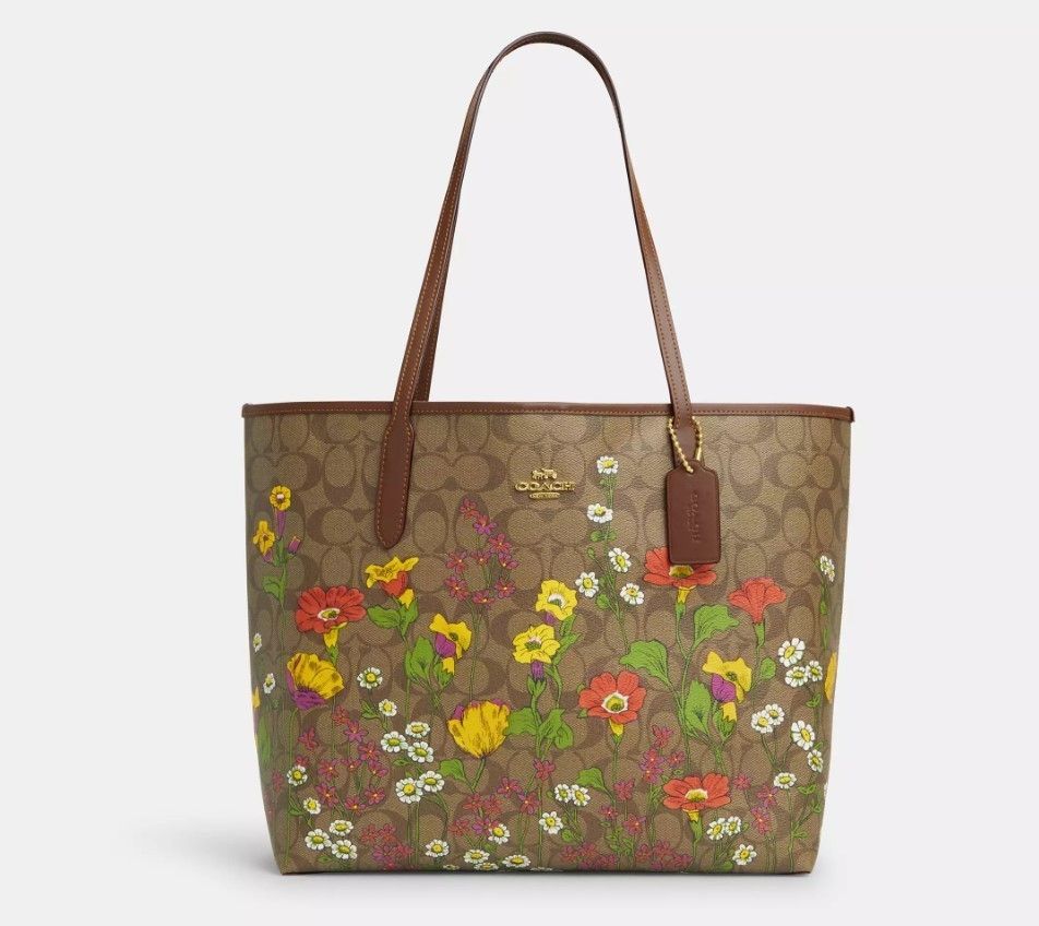 セールCoachレディーバグフローラルプリントシティートート COACHシグネチャーフローラルプリント シティトートバッグ CR165