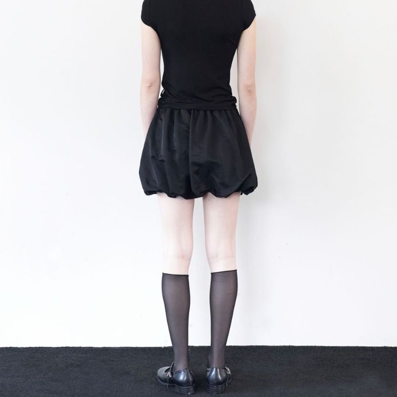 関税込★ROCKCAKE★Nylon Shirred Balloon Skirt★ミニスカート Rockcake Nylon Shirred Balloon Skirt 4BKH124 (ROCKCAKE