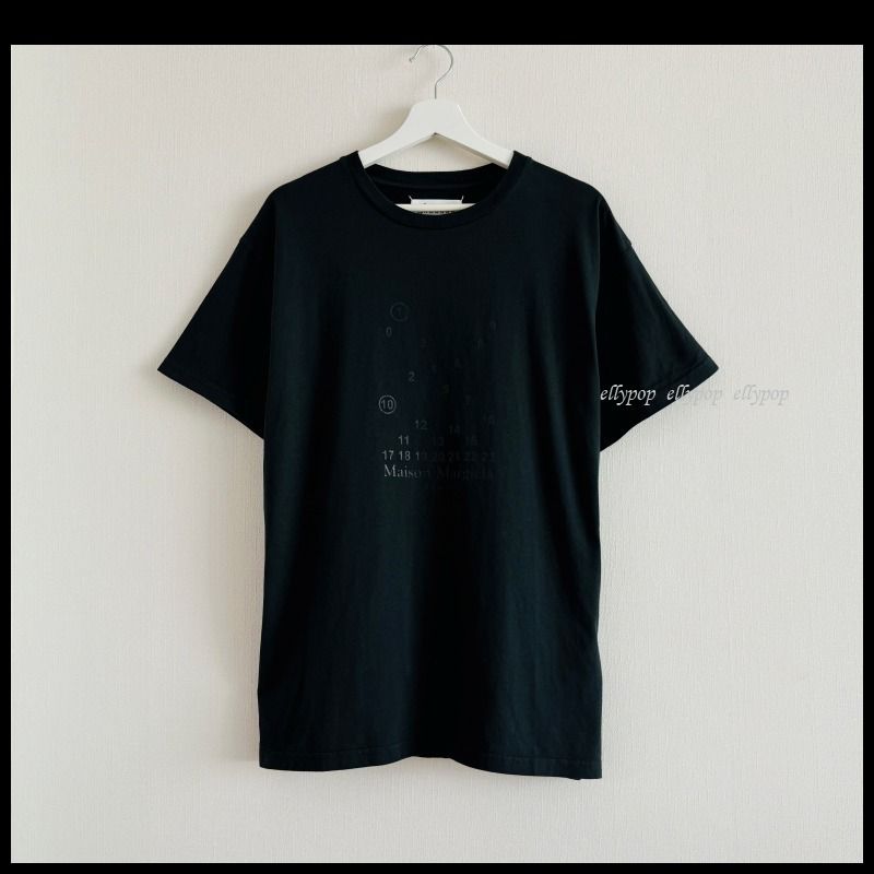 MAISON MARGIELA ナンハスモチフクルネックTシャツ 【関税込】 MM6 Maison Margiela ナンバーモチーフ Tシャツ | ブラック