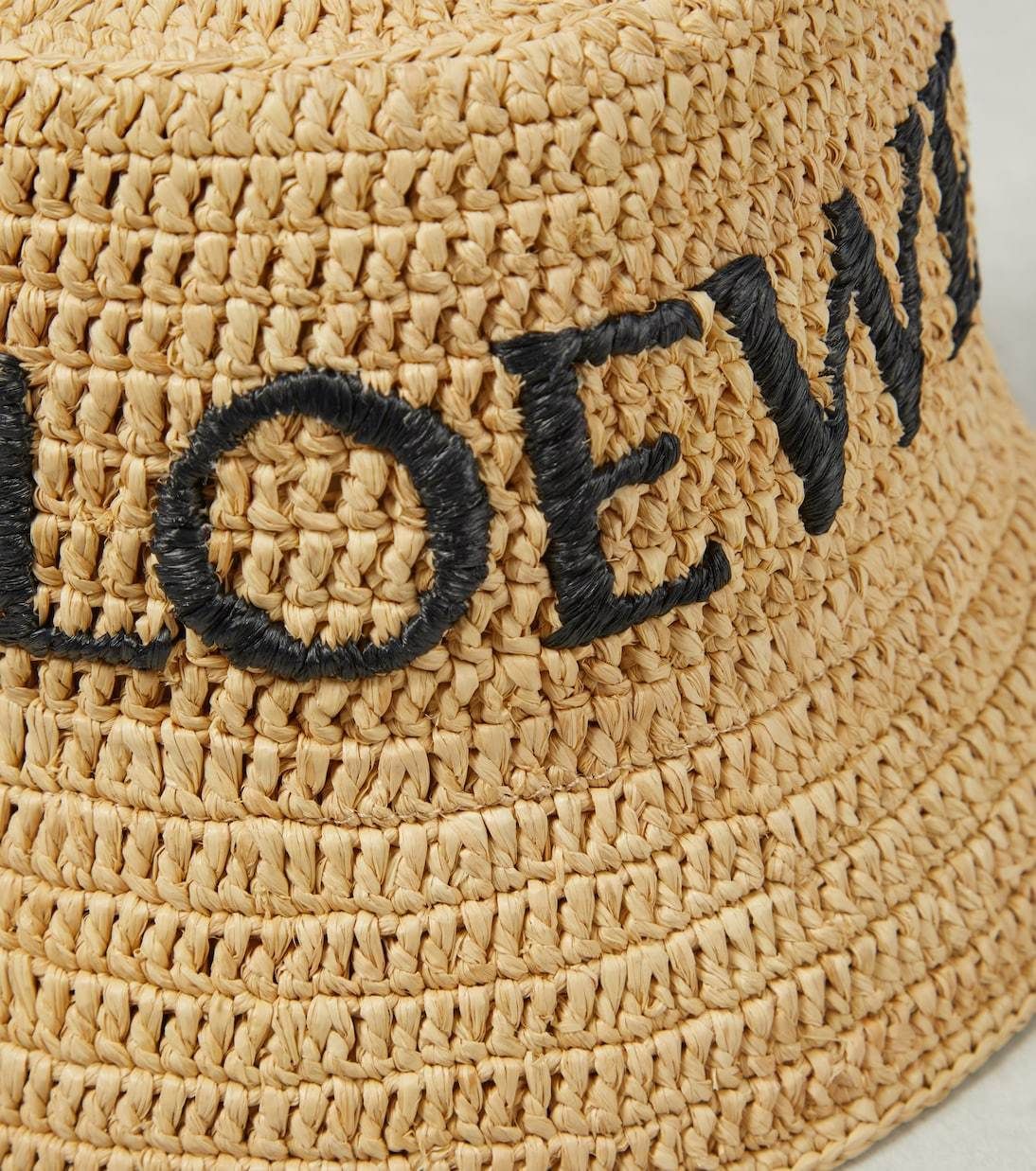 【Loewe】 LOEWE x Paula's Ibiza ラフィアロゴバケットハット 関税込□LOEWE□Paula's Ibiza ロゴ ラフィア バケット ハット
