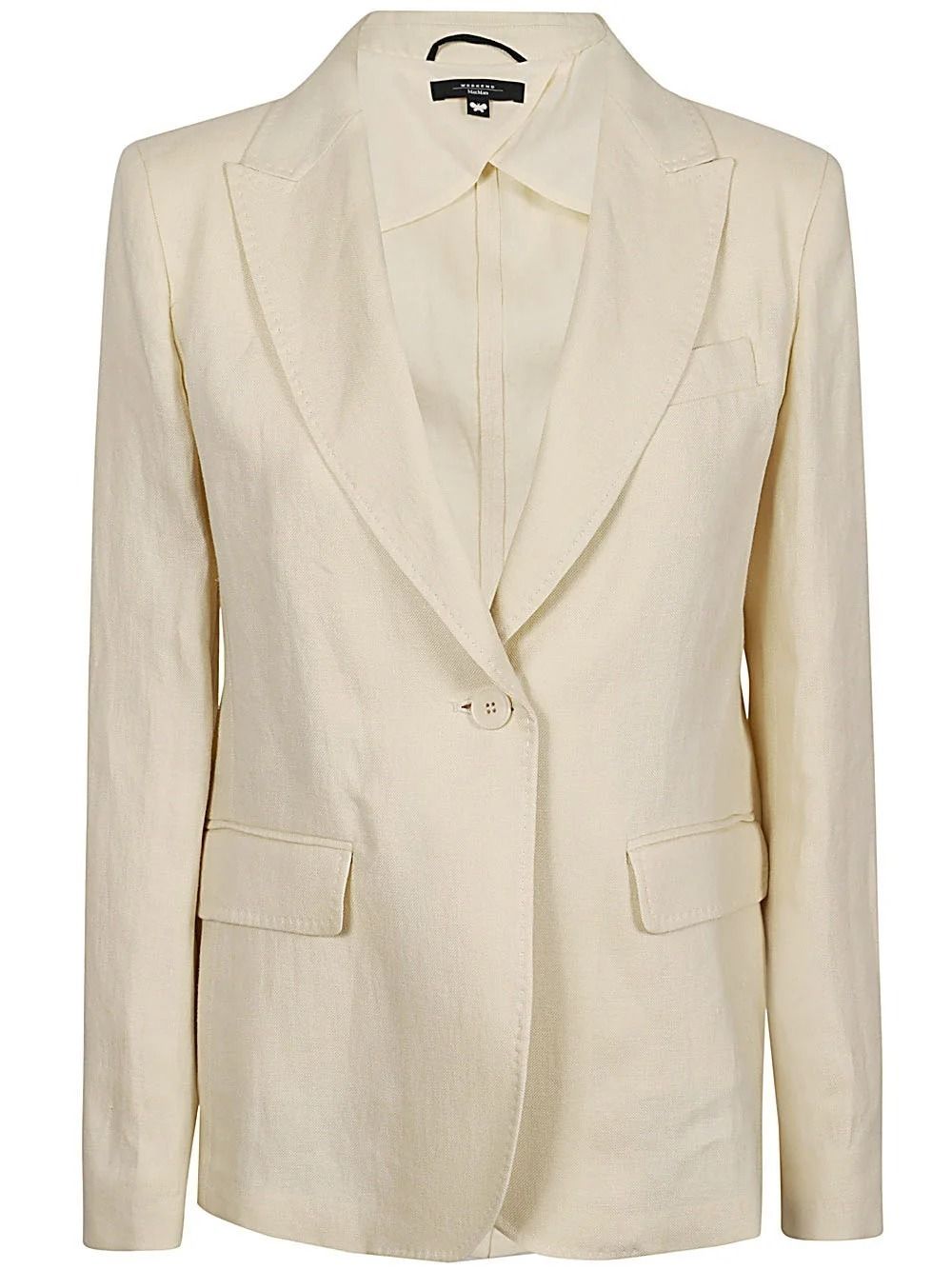 アウトレット★Weekend Max Mara★nalut ピュアリネンブレザー Washed linen blazer, dark pink | Weekend Max Mara