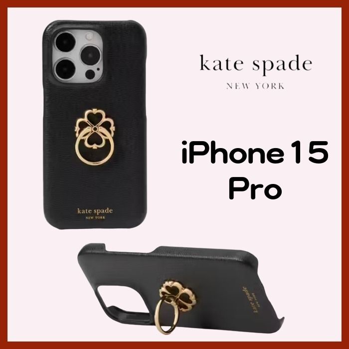 Kate Spade] iPhone15 Pro リングスタンド付きケース