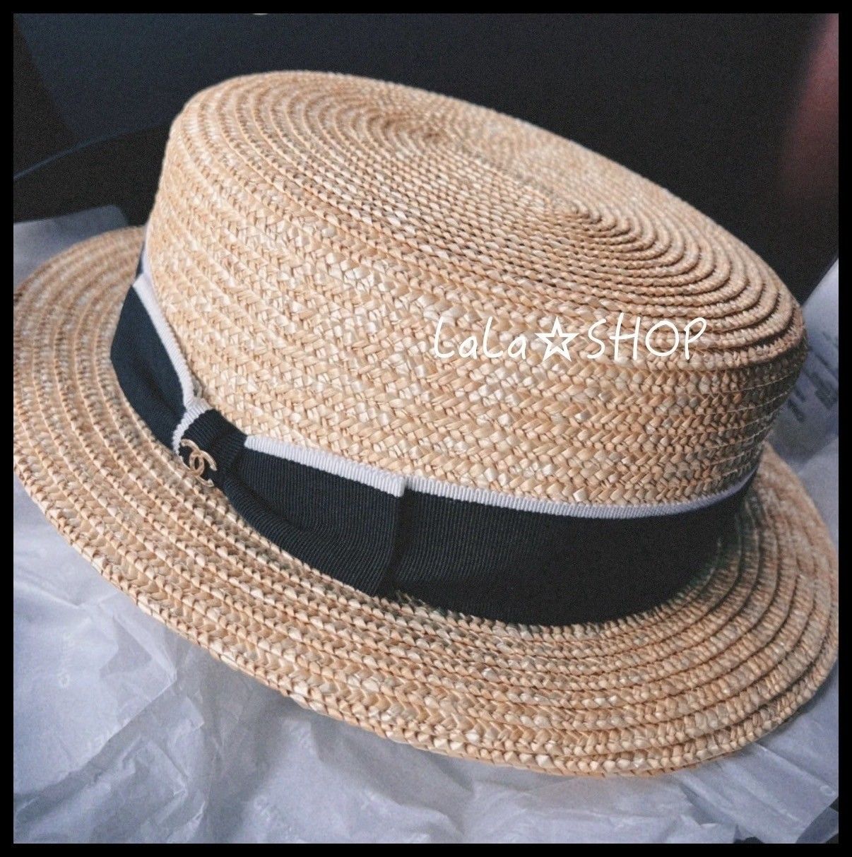 【エレガントに装う♥】シャネル カンカン帽 カンカン帽 CHANEL(シャネル) ハット(レディース) - 海外通販のBUYMA