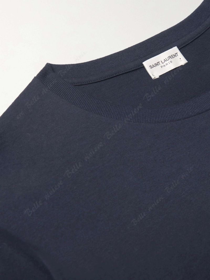 24SS new/Saint Laurent コットンジャージーシャツ T-Shirt Blue