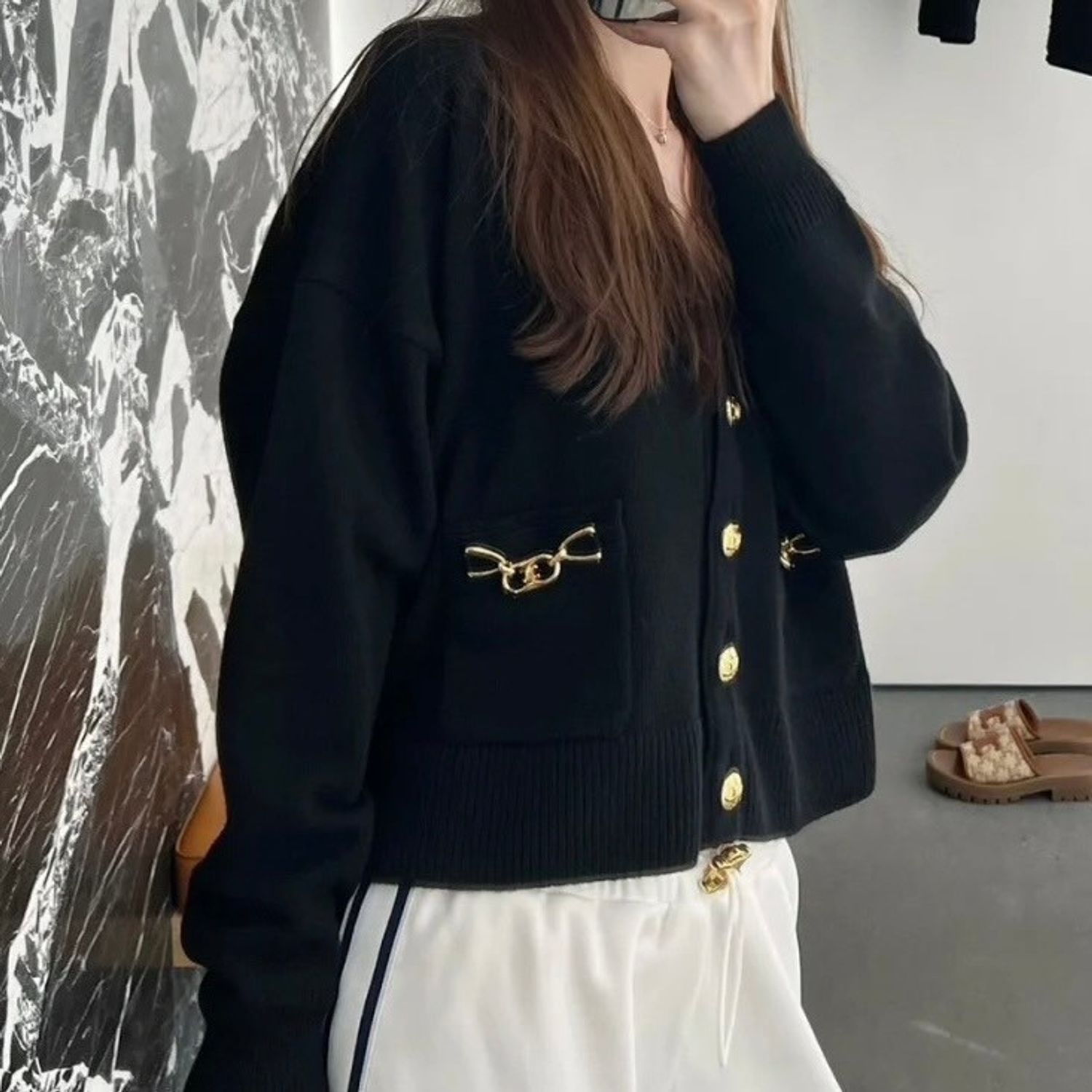 お洒落さん必見！】CELINE グルメット カーディガン (CELINE 